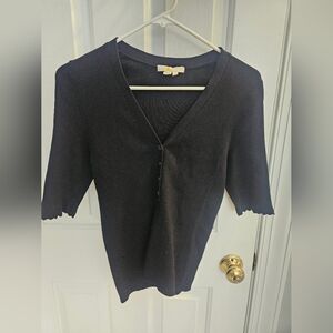Boden cotton black top v-neck